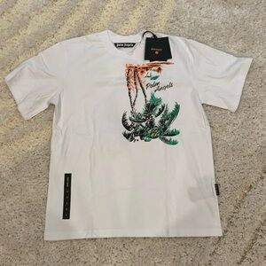 Palm Angels Palm Island White T-Shirt Mens Size Large